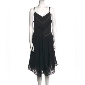 ZADIG + VOLTAIRE black v neck midi dress